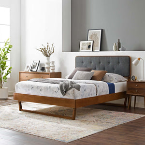 ModwayModway Bridgette King Wood Platform Bed With Angular Frame MOD-6644 MOD-6644-WAL-CHA- BetterPatio.com