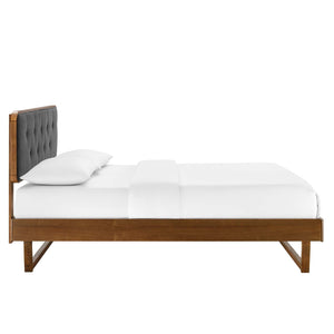 ModwayModway Bridgette King Wood Platform Bed With Angular Frame MOD-6644 MOD-6644-WAL-CHA- BetterPatio.com