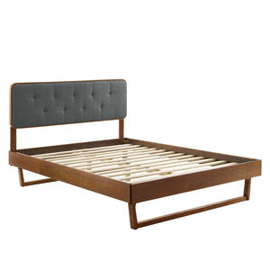 ModwayModway Bridgette King Wood Platform Bed With Angular Frame MOD-6644 MOD-6644-WAL-CHA- BetterPatio.com