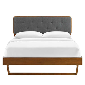 ModwayModway Bridgette King Wood Platform Bed With Angular Frame MOD-6644 MOD-6644-WAL-CHA- BetterPatio.com