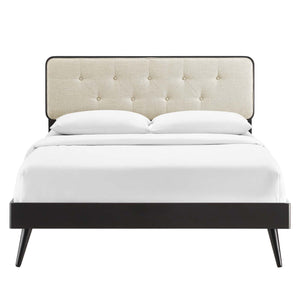 ModwayModway Bridgette King Wood Platform Bed With Splayed Legs MOD-6647 MOD-6647-BLK-BEI- BetterPatio.com