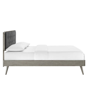 ModwayModway Bridgette King Wood Platform Bed With Splayed Legs MOD-6647 MOD-6647-GRY-CHA- BetterPatio.com