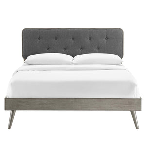 ModwayModway Bridgette King Wood Platform Bed With Splayed Legs MOD-6647 MOD-6647-GRY-CHA- BetterPatio.com