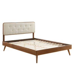 ModwayModway Bridgette King Wood Platform Bed With Splayed Legs MOD-6647 MOD-6647-WAL-BEI- BetterPatio.com