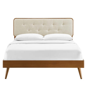 ModwayModway Bridgette King Wood Platform Bed With Splayed Legs MOD-6647 MOD-6647-WAL-BEI- BetterPatio.com