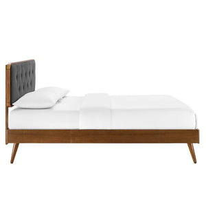 ModwayModway Bridgette King Wood Platform Bed With Splayed Legs MOD-6647 MOD-6647-WAL-CHA- BetterPatio.com