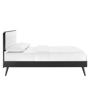 ModwayModway Bridgette Queen Wood Platform Bed With Splayed Legs MOD-6388 MOD-6388-BLK-WHI- BetterPatio.com