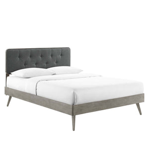 ModwayModway Bridgette Queen Wood Platform Bed With Splayed Legs MOD-6388 MOD-6388-GRY-CHA- BetterPatio.com