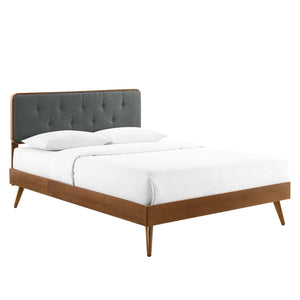 ModwayModway Bridgette Queen Wood Platform Bed With Splayed Legs MOD-6388 MOD-6388-WAL-CHA- BetterPatio.com