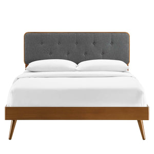 ModwayModway Bridgette Queen Wood Platform Bed With Splayed Legs MOD-6388 MOD-6388-WAL-CHA- BetterPatio.com