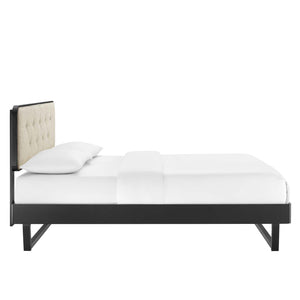 ModwayModway Bridgette Twin Wood Platform Bed With Angular Frame MOD-6645 MOD-6645-BLK-BEI- BetterPatio.com