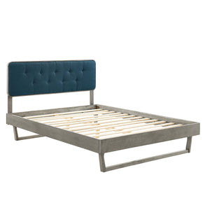 ModwayModway Bridgette Twin Wood Platform Bed With Angular Frame MOD-6645 MOD-6645-GRY-AZU- BetterPatio.com