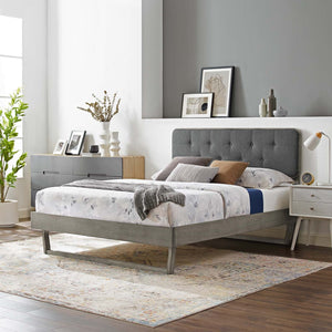 ModwayModway Bridgette Twin Wood Platform Bed With Angular Frame MOD-6645 MOD-6645-GRY-CHA- BetterPatio.com