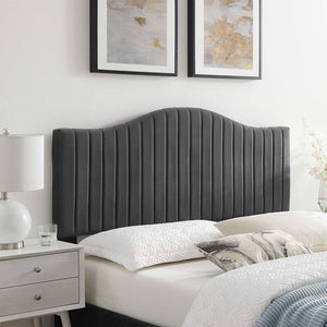 ModwayModway Brielle Channel Tufted Performance Velvet King/California King Headboard MOD-6560 MOD-6560-CHA- BetterPatio.com