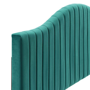 ModwayModway Brielle Channel Tufted Performance Velvet Twin Headboard MOD-6558 MOD-6558-TEA- BetterPatio.com