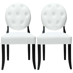 ModwayModway Button Dining Chairs Set of 2 EEI-912 EEI-912-WHI- BetterPatio.com