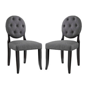 ModwayModway Button Dining Side Chair Upholstered Fabric Set of 2 EEI-3329 EEI-3329-GRY- BetterPatio.com