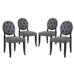 ModwayModway Button Dining Side Chair Upholstered Fabric Set of 4 EEI-3376 EEI-3376-GRY- BetterPatio.com