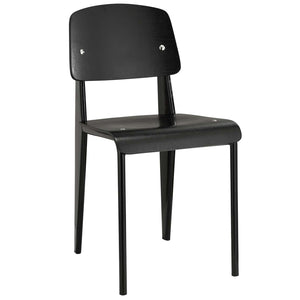 ModwayModway Cabin Dining Side Chair EEI-214 EEI-214-BLK-BLK- BetterPatio.com