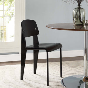 ModwayModway Cabin Dining Side Chair EEI-214 EEI-214-BLK-BLK- BetterPatio.com