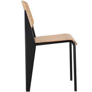 ModwayModway Cabin Dining Side Chair EEI-214 EEI-214-NAT-BLK- BetterPatio.com