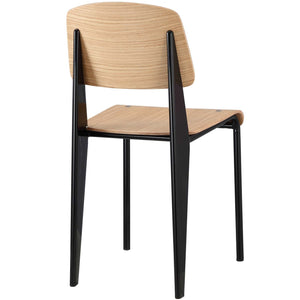 ModwayModway Cabin Dining Side Chair EEI-214 EEI-214-NAT-BLK- BetterPatio.com