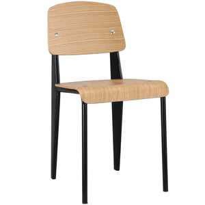 ModwayModway Cabin Dining Side Chair EEI-214 EEI-214-NAT-BLK- BetterPatio.com