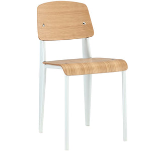 ModwayModway Cabin Dining Side Chair EEI-214 EEI-214-NAT-WHI- BetterPatio.com