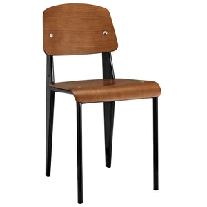 ModwayModway Cabin Dining Side Chair EEI-214 EEI-214-WAL-BLK- BetterPatio.com