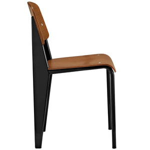 ModwayModway Cabin Dining Side Chair EEI-214 EEI-214-WAL-BLK- BetterPatio.com