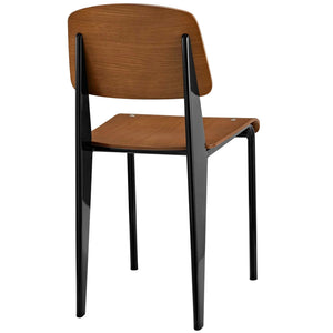 ModwayModway Cabin Dining Side Chair EEI-214 EEI-214-WAL-BLK- BetterPatio.com