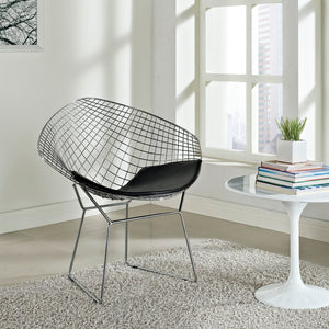 ModwayModway CAD Upholstered Vinyl Lounge Chair EEI-163 EEI-163-BLK- BetterPatio.com