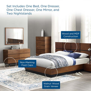 ModwayModway Caima 6-Piece Bedroom Set MOD-6299 MOD-6299-WAL-SET- BetterPatio.com