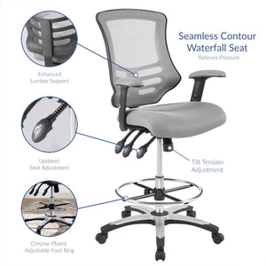 ModwayModway Calibrate Mesh Drafting Chair EEI-3043 EEI-3043-GRY- BetterPatio.com