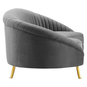ModwayModway Camber Channel Tufted Performance Velvet Sofa EEI-4405 EEI-4405-GRY- BetterPatio.com