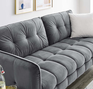 ModwayModway Cameron Tufted Performance Velvet Sofa EEI-4450 EEI-4450-GRY- BetterPatio.com