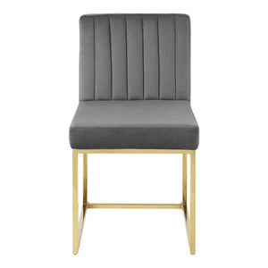 ModwayModway Carriage Channel Tufted Sled Base Performance Velvet Dining Chair EEI-3806 EEI-3806-GLD-CHA- BetterPatio.com