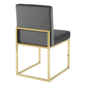 ModwayModway Carriage Channel Tufted Sled Base Performance Velvet Dining Chair EEI-3806 EEI-3806-GLD-CHA- BetterPatio.com