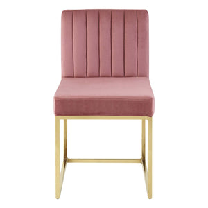 ModwayModway Carriage Channel Tufted Sled Base Performance Velvet Dining Chair EEI-3806 EEI-3806-GLD-DUS- BetterPatio.com