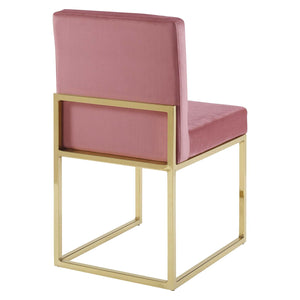 ModwayModway Carriage Channel Tufted Sled Base Performance Velvet Dining Chair EEI-3806 EEI-3806-GLD-DUS- BetterPatio.com