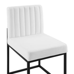 ModwayModway Carriage Channel Tufted Sled Base Upholstered Fabric Dining Chair EEI-3807 EEI-3807-BLK-WHI- BetterPatio.com