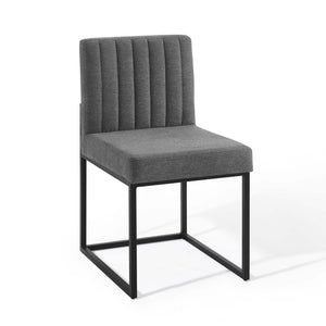 ModwayModway Carriage Dining Chair Upholstered Fabric Set of 2 EEI-4508 EEI-4508-BLK-CHA- BetterPatio.com