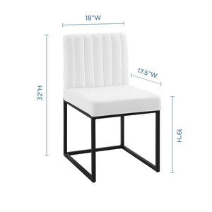 ModwayModway Carriage Dining Chair Upholstered Fabric Set of 2 EEI-4508 EEI-4508-BLK-WHI- BetterPatio.com