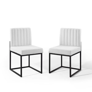 ModwayModway Carriage Dining Chair Upholstered Fabric Set of 2 EEI-4508 EEI-4508-BLK-WHI- BetterPatio.com