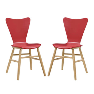 ModwayModway Cascade Dining Chair Set of 2 EEI-3476 EEI-3476-RED- BetterPatio.com