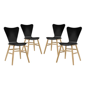 ModwayModway Cascade Dining Chair Set of 4 EEI-3380 EEI-3380-BLK- BetterPatio.com