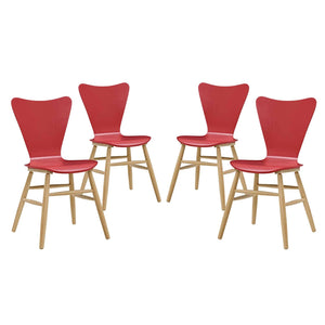 ModwayModway Cascade Dining Chair Set of 4 EEI-3380 EEI-3380-RED- BetterPatio.com