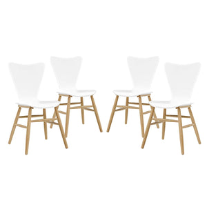 ModwayModway Cascade Dining Chair Set of 4 EEI-3380 EEI-3380-WHI- BetterPatio.com