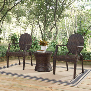 ModwayModway Casper 3 Piece Outdoor Patio Set EEI-4014 EEI-4014-BRN-SET- BetterPatio.com