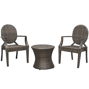 ModwayModway Casper 3 Piece Outdoor Patio Set EEI-4014 EEI-4014-BRN-SET- BetterPatio.com